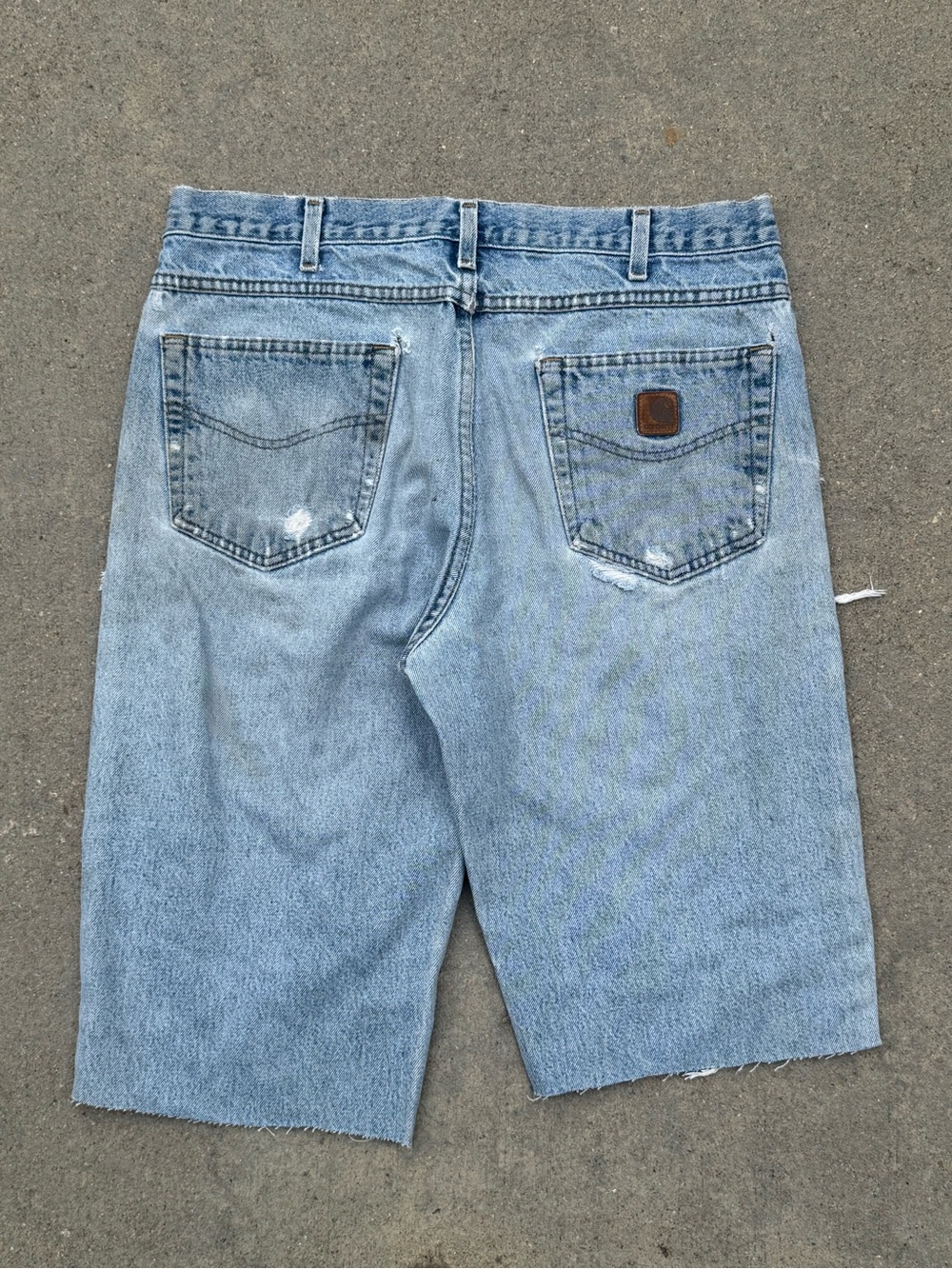 Carhartt Light Blue Denim Men's Cut-Off Work Shorts